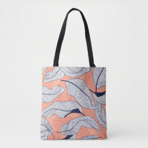Tropical leaves, jungle leaves seamless vintage fl tote bag