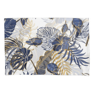 Tropical leaves, jungle seamless background. pillowcase
