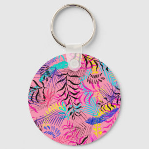 Tropical Leaves Key Ring