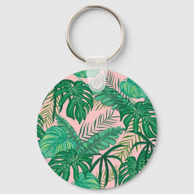 Tropical Leaves Key Ring (Front)