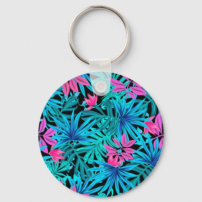 Tropical Leaves Key Ring (Front)