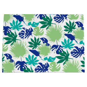 Tropical leaves large gift bag