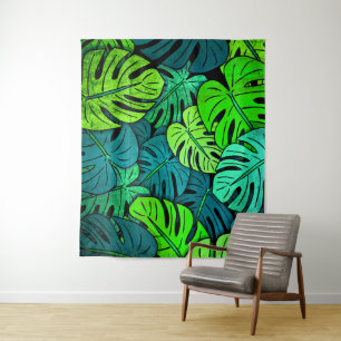 Tropical Leaves Large Tapestry