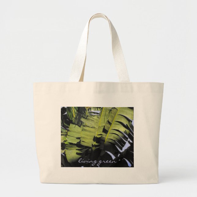 Tropical Leaves Large Tote Bag (Front)