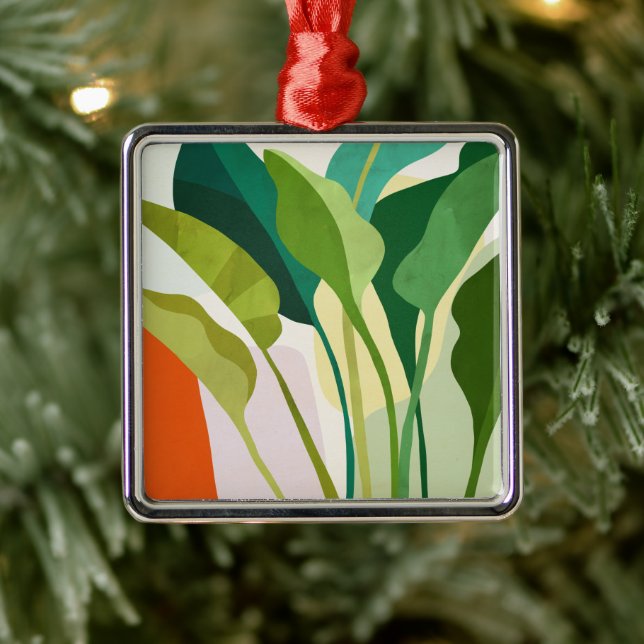 Tropical Leaves Metal Tree Decoration (Tree)