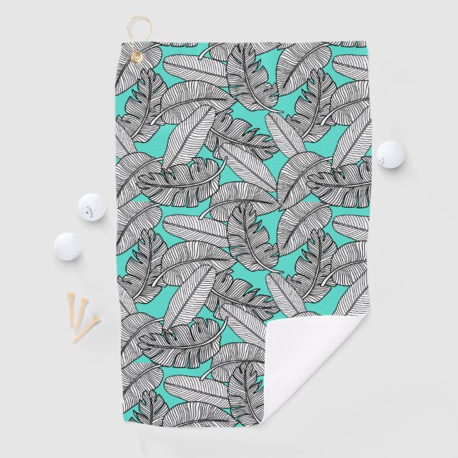 Tropical Leaves Monstera Golf Towel (InSitu)