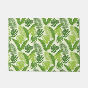 Tropical Leaves & Monstera Seamless Pattern Doormat