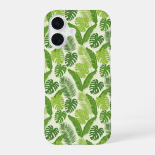 Tropical Leaves & Monstera Seamless Pattern iPhone 16 Case