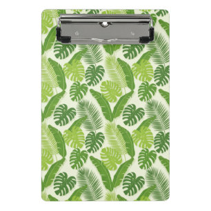 Tropical Leaves & Monstera Seamless Pattern Mini Clipboard