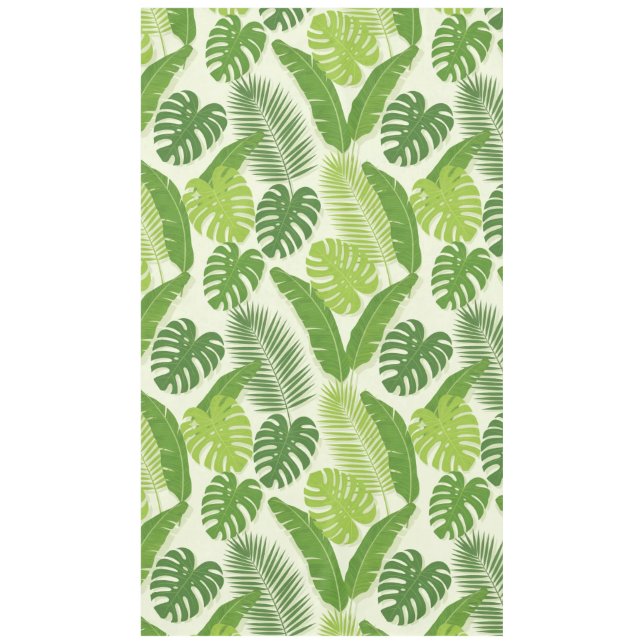 Tropical Leaves & Monstera Seamless Pattern Tablecloth (Front)