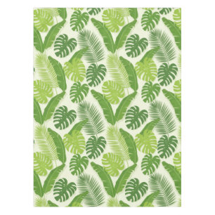 Tropical Leaves & Monstera Seamless Pattern Tablecloth