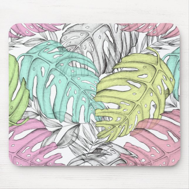 Tropical Leaves Mouse Mat (Front)