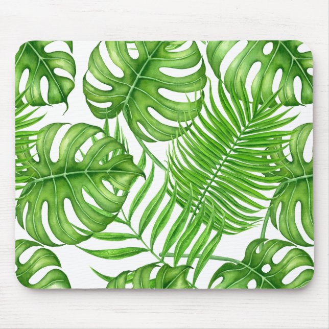 Tropical leaves mouse mat (Front)
