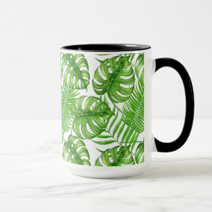 Tropical leaves mug