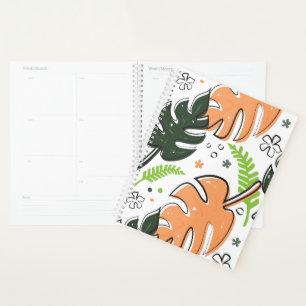 tropical leaves notebook planner