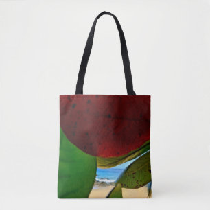 Tropical Leaves & Ocean View Eco Tote Bag