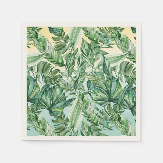 Tropical Leaves Ombre Napkin (Front)