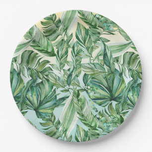 Tropical Leaves Ombre Paper Plate