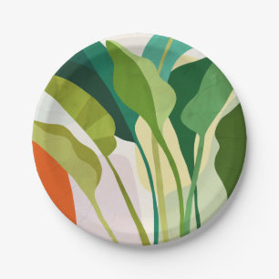 Tropical Leaves Paper Plate