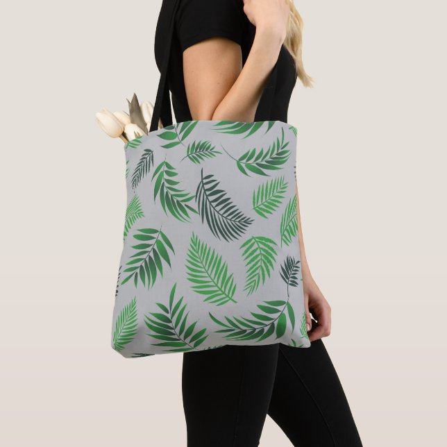 Tropical Leaves Pattern 11 Tote Bag (Close Up)