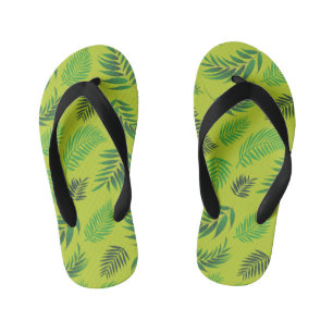Tropical Leaves Pattern 12 Kid's Flip Flops
