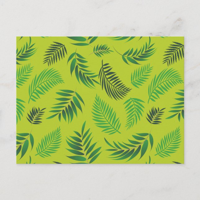 Tropical Leaves Pattern 12 Postcard (Front)