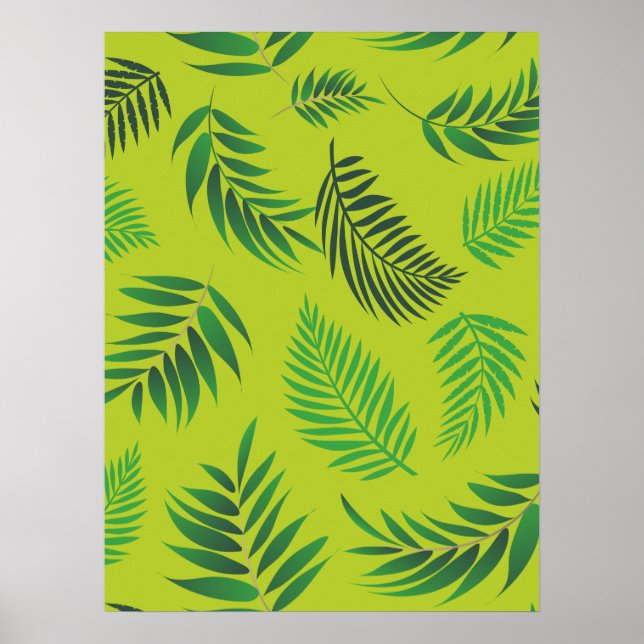 Tropical Leaves Pattern 12 Poster (Front)