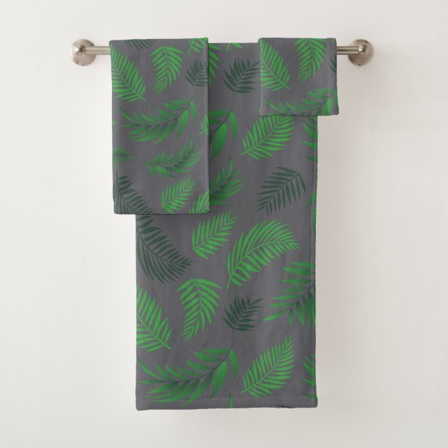 Tropical Leaves Pattern 13 Bath Towel Set (Insitu)