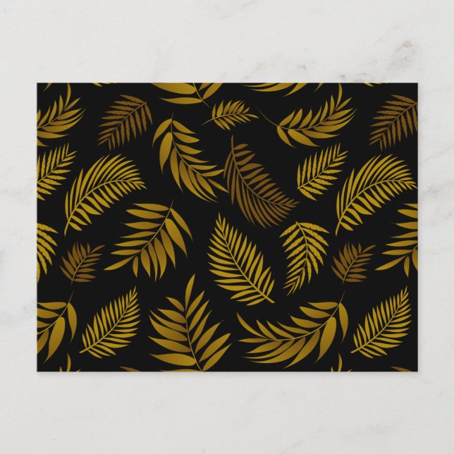 Tropical Leaves Pattern 14 Postcard (Front)