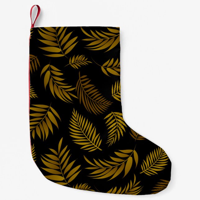 Tropical Leaves Pattern 14 Small Christmas Stocking (Front)