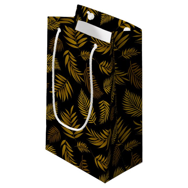 Tropical Leaves Pattern 14 Small Gift Bag (Front Angled)