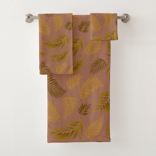 Tropical Leaves Pattern 15 Bath Towel Set (Insitu)