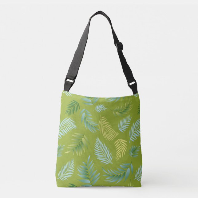 Tropical Leaves Pattern 16 Crossbody Bag (Front)