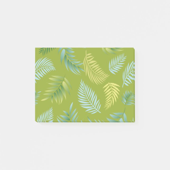 Tropical Leaves Pattern 16 Post-it Notes (Front)