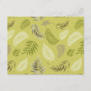 Tropical Leaves Pattern 17 Holiday Postcard