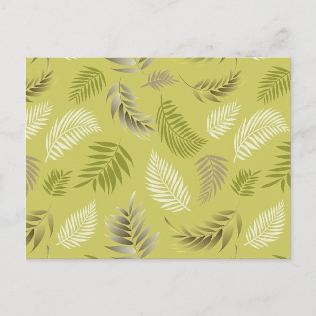 Tropical Leaves Pattern 17 Holiday Postcard (Front)