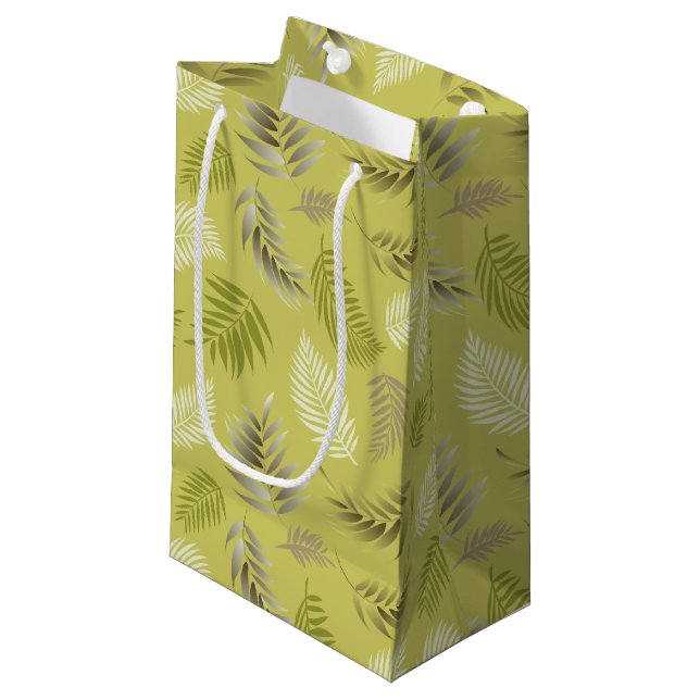 Tropical Leaves Pattern 17 Small Gift Bag (Front Angled)