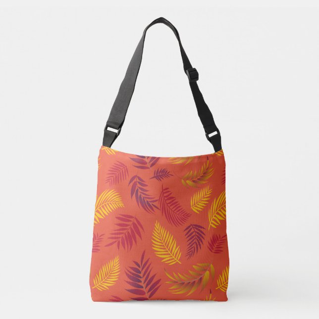 Tropical Leaves Pattern 18 Crossbody Bag (Front)