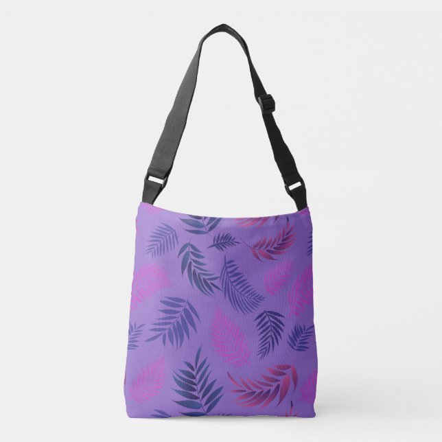 Tropical Leaves Pattern 19 Crossbody Bag (Front)