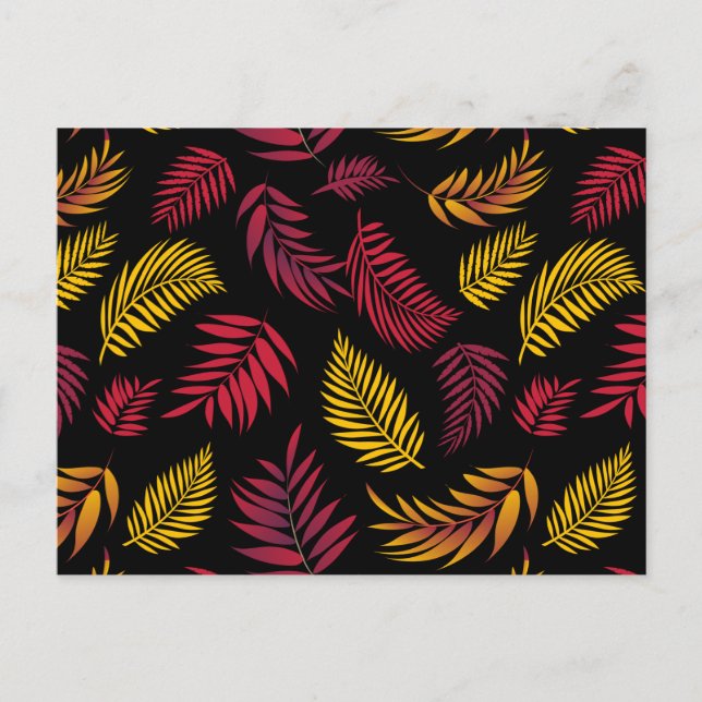 Tropical Leaves Pattern 21 Postcard (Front)