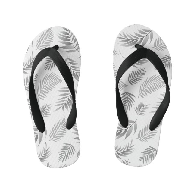 Tropical Leaves Pattern 3 Kid's Flip Flops (Footbed)