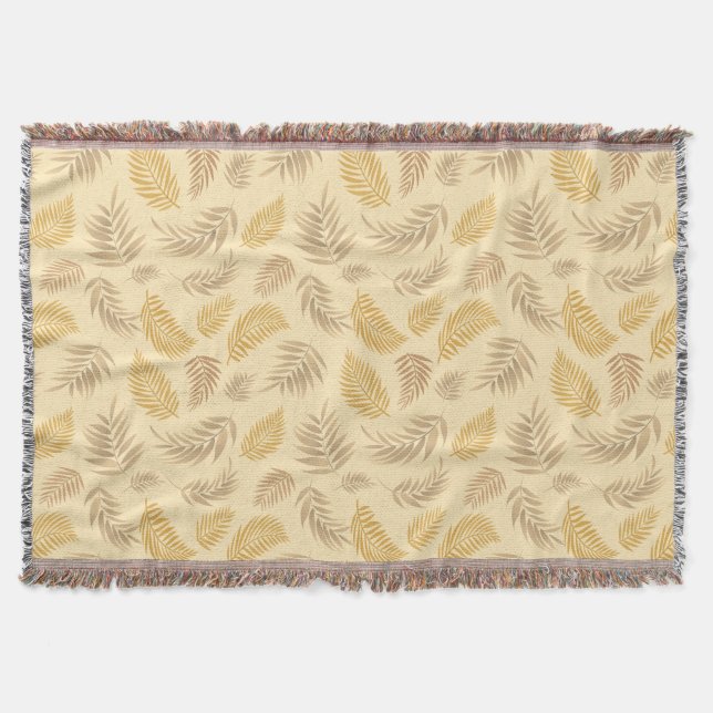 Tropical Leaves Pattern 6 Throw Blanket (Front)