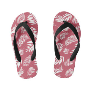 Tropical Leaves Pattern 8 Kid's Flip Flops