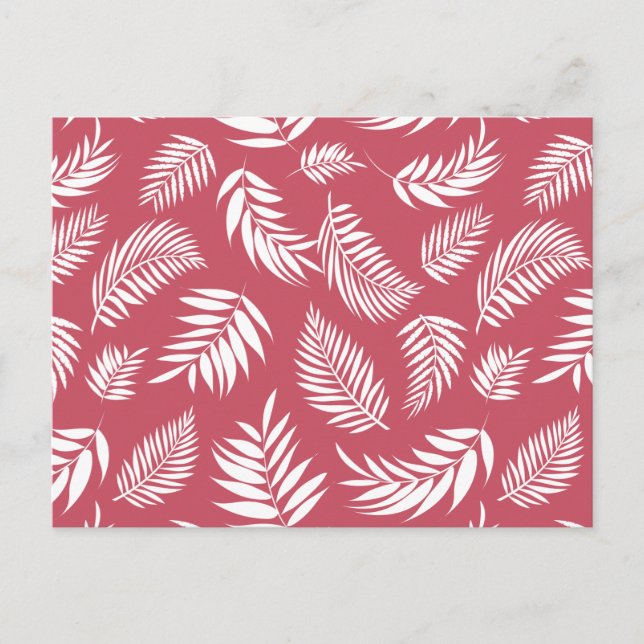 Tropical Leaves Pattern 8 Postcard (Front)