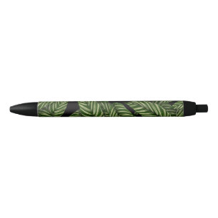 Tropical Leaves Pattern Black Ink Pen