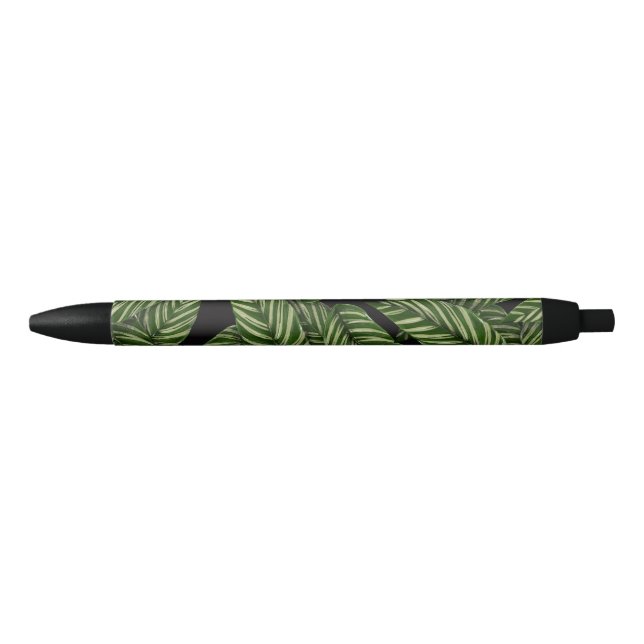 Tropical Leaves Pattern Black Ink Pen (Front)