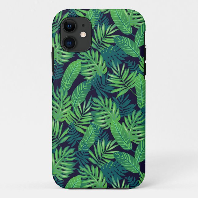 Tropical Leaves Pattern Case-Mate iPhone Case (Back)