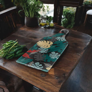 Tropical Leaves Pattern Cutting Board
