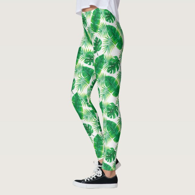 Tropical Leaves Pattern Leggings (Left)