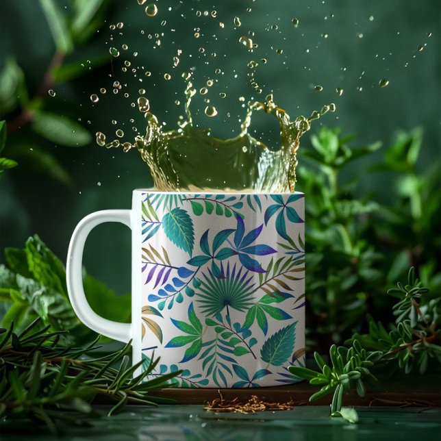Tropical leaves pattern mug (Creator Uploaded)